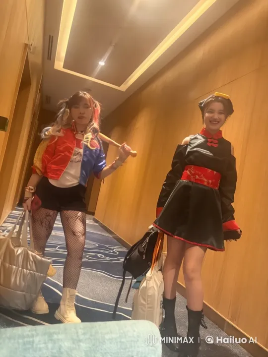 Cosplay Characters Engage in Intense Hallway Kung Fu Battle – AI Generated Video | Hailuo AI