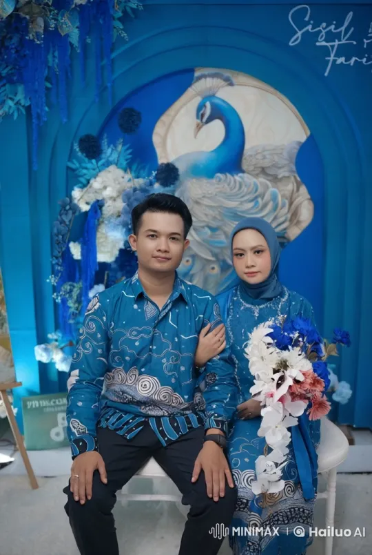 Couple's Synchronized Kungfu in Blue Decor Setting – AI Generated Video | Hailuo AI