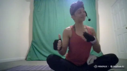 Motivational Live2D Video of a Triumphantly Thumbs-Up Workout Instructor – AI Generated Video | Hailuo AI