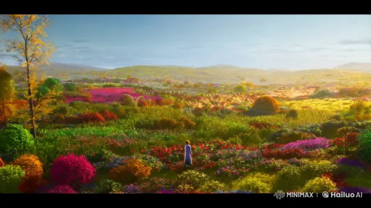 Vibrant Landscape with Central Figure – AI Generated Video | Hailuo AI
