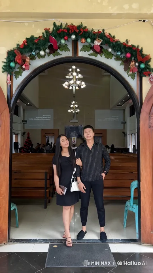 Kungfu Practitioners Showcase Skills in Christmas Decorated Church Entrance – AI Generated Video | Hailuo AI