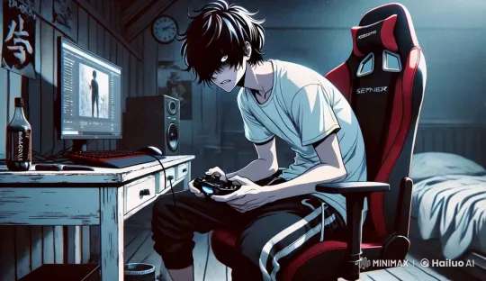 Angry Boy Intensely Playing Video Game – AI Generated Video | Hailuo AI