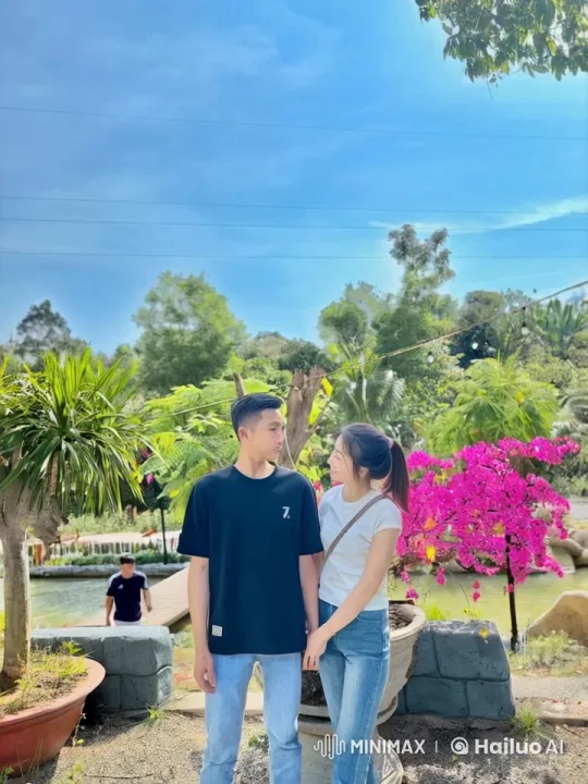Martial Arts Couple in Serene Garden Fight – AI Generated Video | Hailuo AI