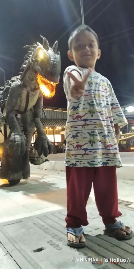 Child Performs Silat Kungfu in Dinosaur-Themed Outfit – AI Generated Video | Hailuo AI