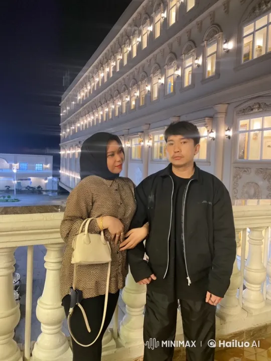 Couple Performs Martial Arts in Front of Illuminated Building – AI Generated Video | Hailuo AI