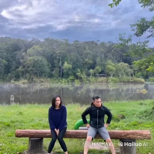 Chinese Kungfu Display in Lakeside Forest Setting – AI Generated Video | Hailuo AI