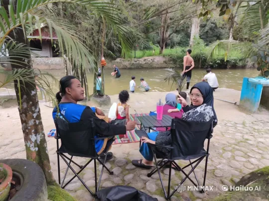 Family Enjoying Riverbank with Angelic Transformation – AI Generated Video | Hailuo AI