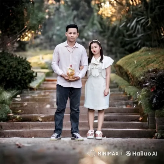 Couple Performing Intense Martial Arts in Serene Garden – AI Generated Video | Hailuo AI
