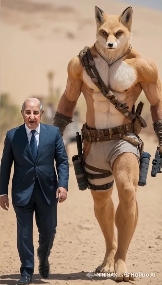 Muscular Canine and Elderly Man Walk in Desert Unity – AI Generated Video | Hailuo AI