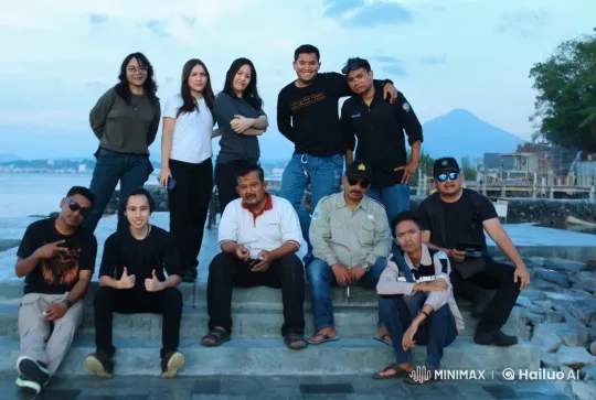 Kung Fu Display on Waterfront with Mountainous Background – AI Generated Video | Hailuo AI