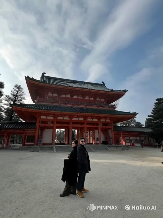 Dancing and Cuddling at a Historic Japanese Temple – AI Generated Video | Hailuo AI
