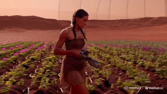 Martian Farmer Cultivates Life in Red Planet Greenhouse – AI Generated Video | Hailuo AI
