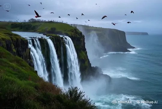 Majestic Waterfall and Natural Beauty Display – AI Generated Video | Hailuo AI