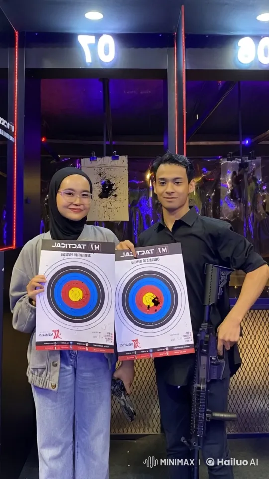 Neon-Lit Range: Martial Arts Meets Marksmanship – AI Generated Video | Hailuo AI