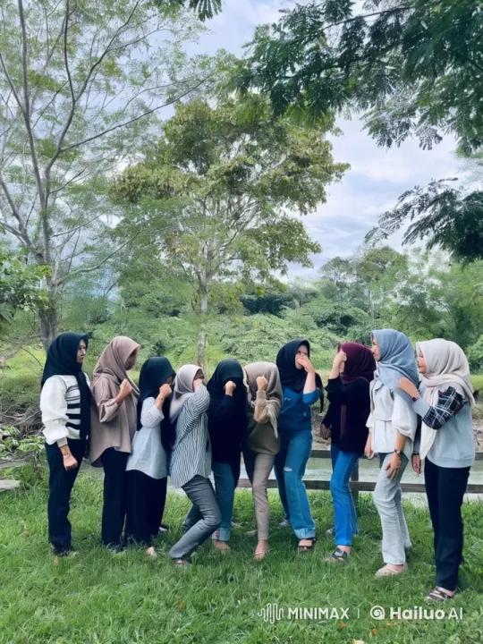Nine Women Practice Kungfu in Lush Outdoor Setting – AI Generated Video | Hailuo AI