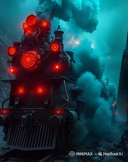 Ghost Train Emerges in Misty, Enigmatic Landscape – AI Generated Video | Hailuo AI