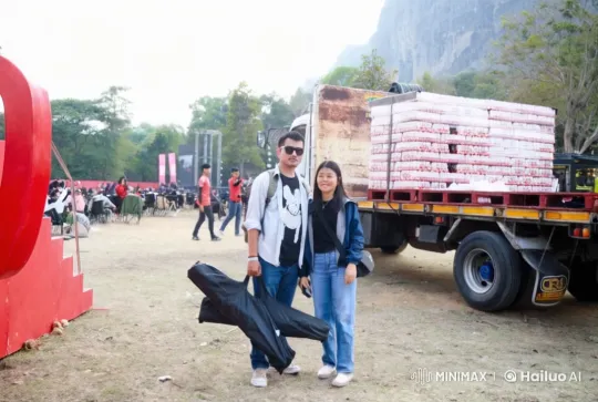 Couple Performs Energetic Martial Arts Display at Outdoor Event – AI Generated Video | Hailuo AI
