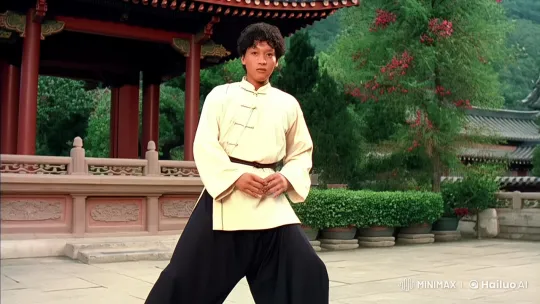 Young Kung Fu Practitioner Showcases Skill in Temple Courtyard – AI Generated Video | Hailuo AI