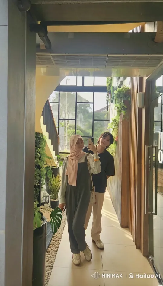 Couple Practices Synchronized Kungfu in Sunlit Hallway – AI Generated Video | Hailuo AI