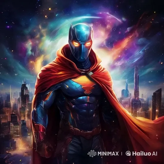 Futuristic Superhero Absorbs Cosmic Power in Dynamic Transformation – AI Generated Video | Hailuo AI
