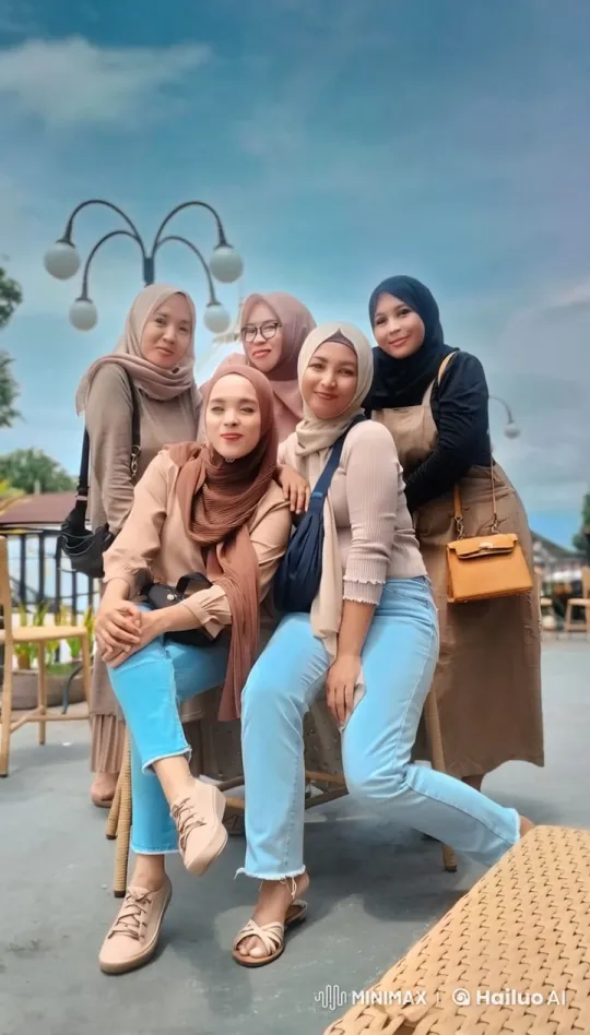 Five Women in Pastel Styles Pose Outdoors with Joy – AI Generated Video | Hailuo AI
