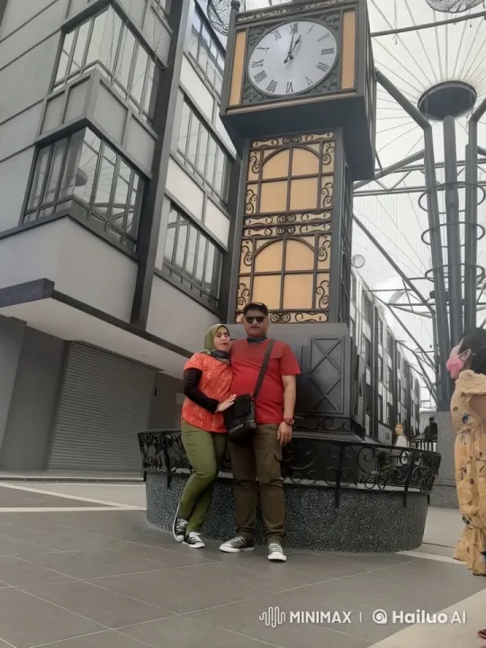 Couple Practicing Kung Fu in Front of Modern Clock Tower – AI Generated Video | Hailuo AI