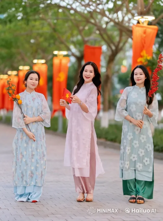 Traditional Vietnamese Áo dài Fighters in Live2D Animation – AI Generated Video | Hailuo AI