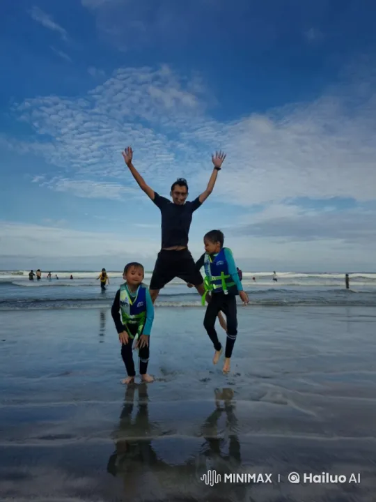 Beach Kung Fu Fun and Playful Splash – AI Generated Video | Hailuo AI