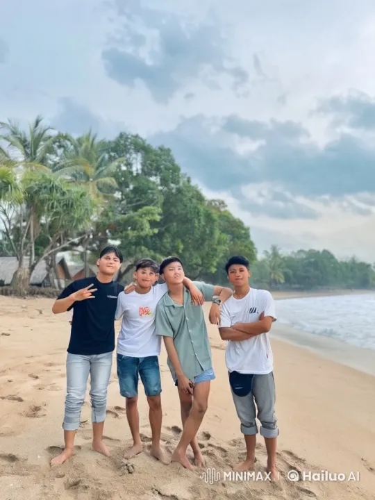 Young Men Practicing Kung Fu on Tropical Beach – AI Generated Video | Hailuo AI