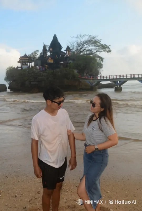 Martial Arts Display on Beach with Temple Background – AI Generated Video | Hailuo AI