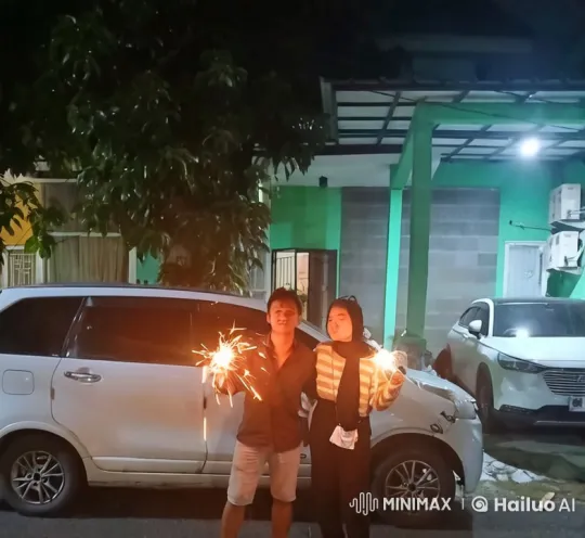 Enthusiastic Kungfu Fight with Sparklers Under the Night Sky – AI Generated Video | Hailuo AI