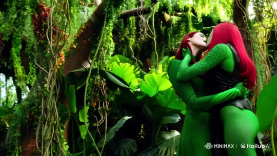 Poison Ivy's Passionate Kiss in an Enchanted Garden – AI Generated Video | Hailuo AI