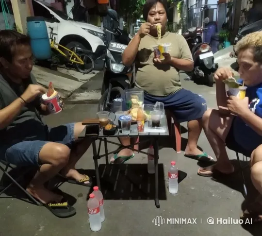 Street Kungfu Display Amidst Everyday Dining – AI Generated Video | Hailuo AI