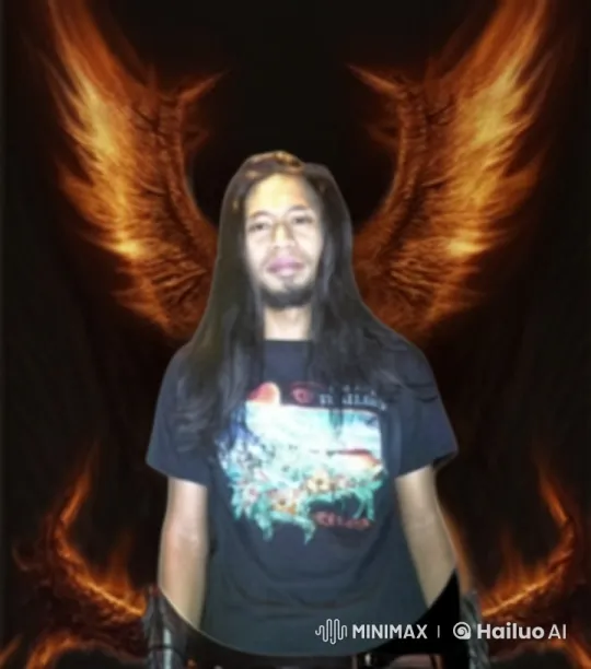 Live2D Video: Winged Person Plays Invisible Guitar – AI Generated Video | Hailuo AI