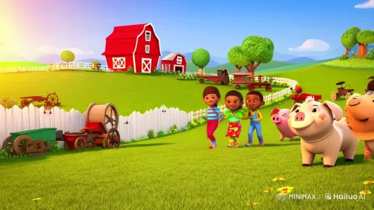 Children and Animals Frolic on Enchanting Farm – AI Generated Video | Hailuo AI