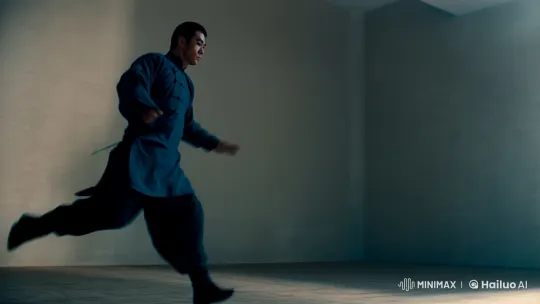 Kung Fu Master's Graceful Combat in Minimalist Hall – AI Generated Video | Hailuo AI