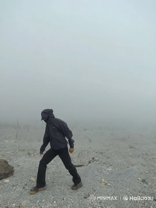 Misty Rock Kungfu Display by Hooded Figure – AI Generated Video | Hailuo AI