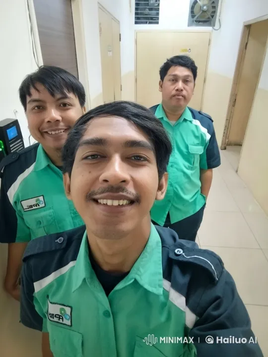 Three Men in Uniform Showcase Camaraderie in Office Setting – AI Generated Video | Hailuo AI