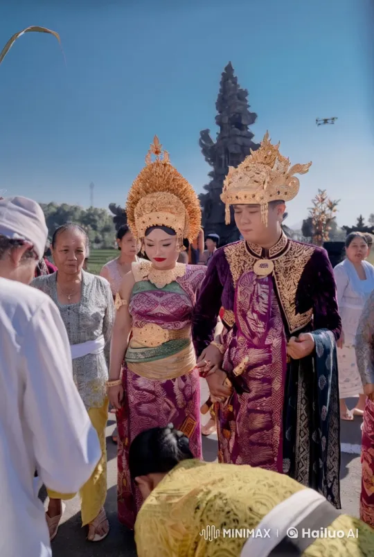 Balinese Couple Showcases Kungfu in Cultural Fusion Performance – AI Generated Video | Hailuo AI