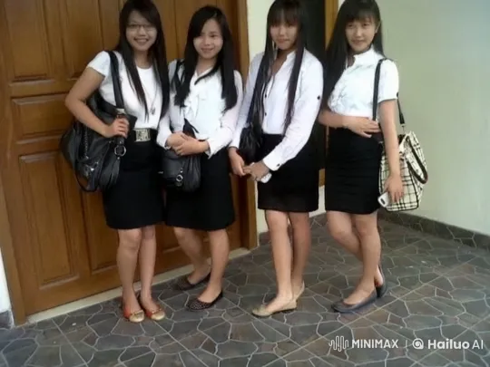 Young Women in Uniform Pose with Elegance – AI Generated Video | Hailuo AI