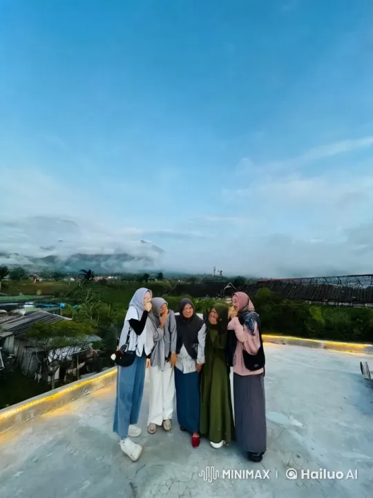 Young Women Practice Kungfu on Rooftop with Scenic View – AI Generated Video | Hailuo AI
