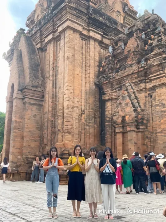 Young Women Display Martial Arts Skills in Ancient Temple Setting – AI Generated Video | Hailuo AI