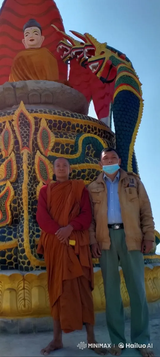 Monk Practicing Kung Fu in Front of Decorated Statue – AI Generated Video | Hailuo AI