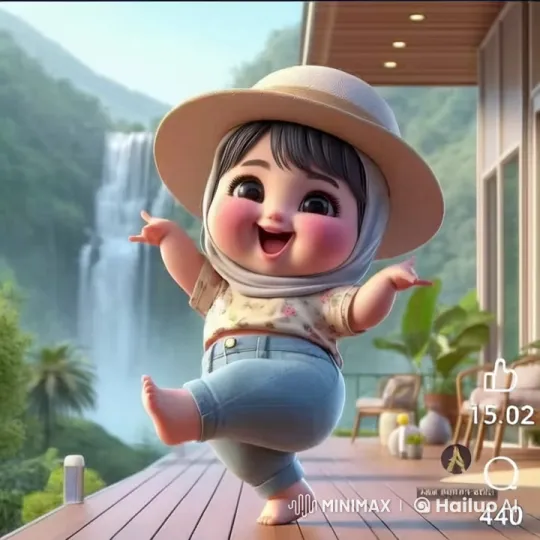 Joyful Child in Nature: Happy Day by Waterfall – AI Generated Video | Hailuo AI