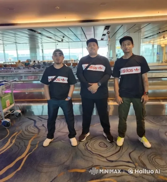 Martial Arts Display by Three Men in Airport Terminal – AI Generated Video | Hailuo AI