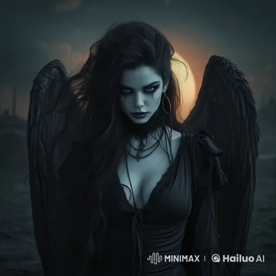 Dark Angel Showcase in Gothic Live2D Animation – AI Generated Video | Hailuo AI