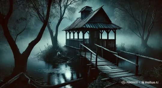 Mystic Forest: Enchanted Gazebo on Foggy Riverbank – AI Generated Video | Hailuo AI