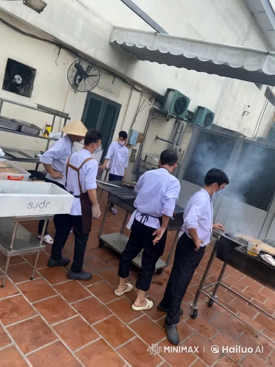 Chefs Perform Synchronized Kung Fu in Outdoor Kitchen Scene – AI Generated Video | Hailuo AI