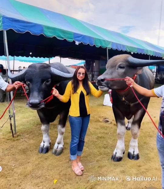 Woman Performs Kung Fu with Buffaloes Under Tent – AI Generated Video | Hailuo AI