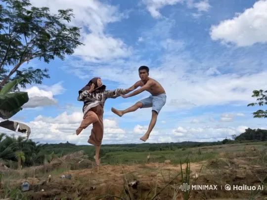 Kung Fu Practitioners Demonstrate Skills in Serene Landscape – AI Generated Video | Hailuo AI